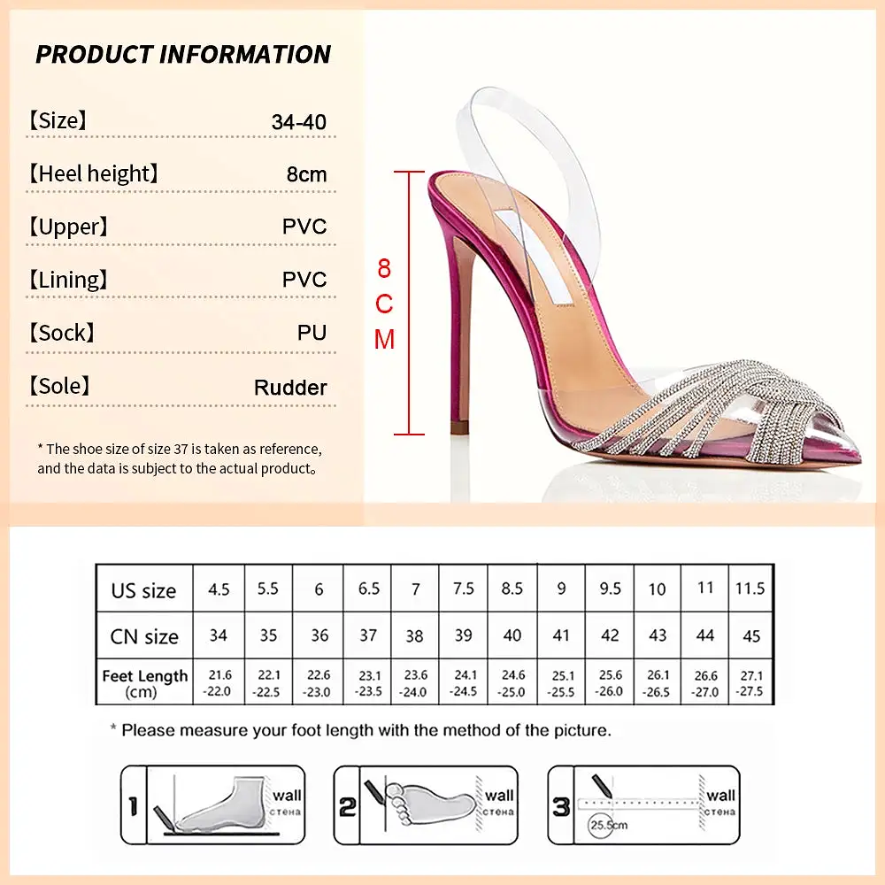 2024 Summer Occasion Women Summer Sexy High Heels Rhinestones Elegant Pointed Toe Party Shoes