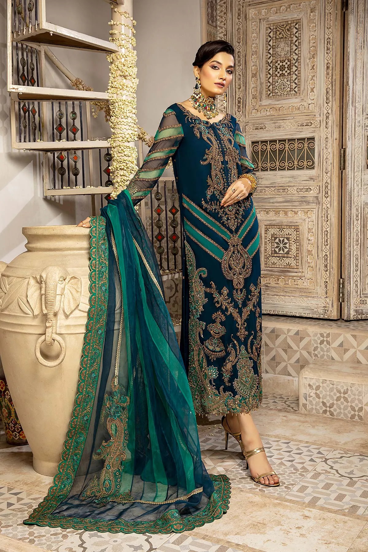 3-Pc Charizma Unstitched Formal Chiffon Collection DJ22-03