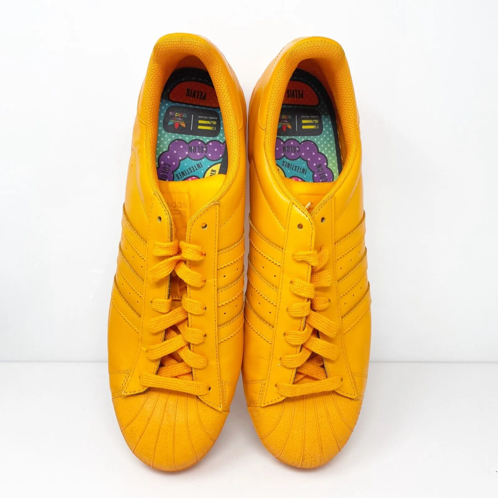 Adidas Mens Superstar S83394 Yellow Casual Shoes Sneakers Size 14