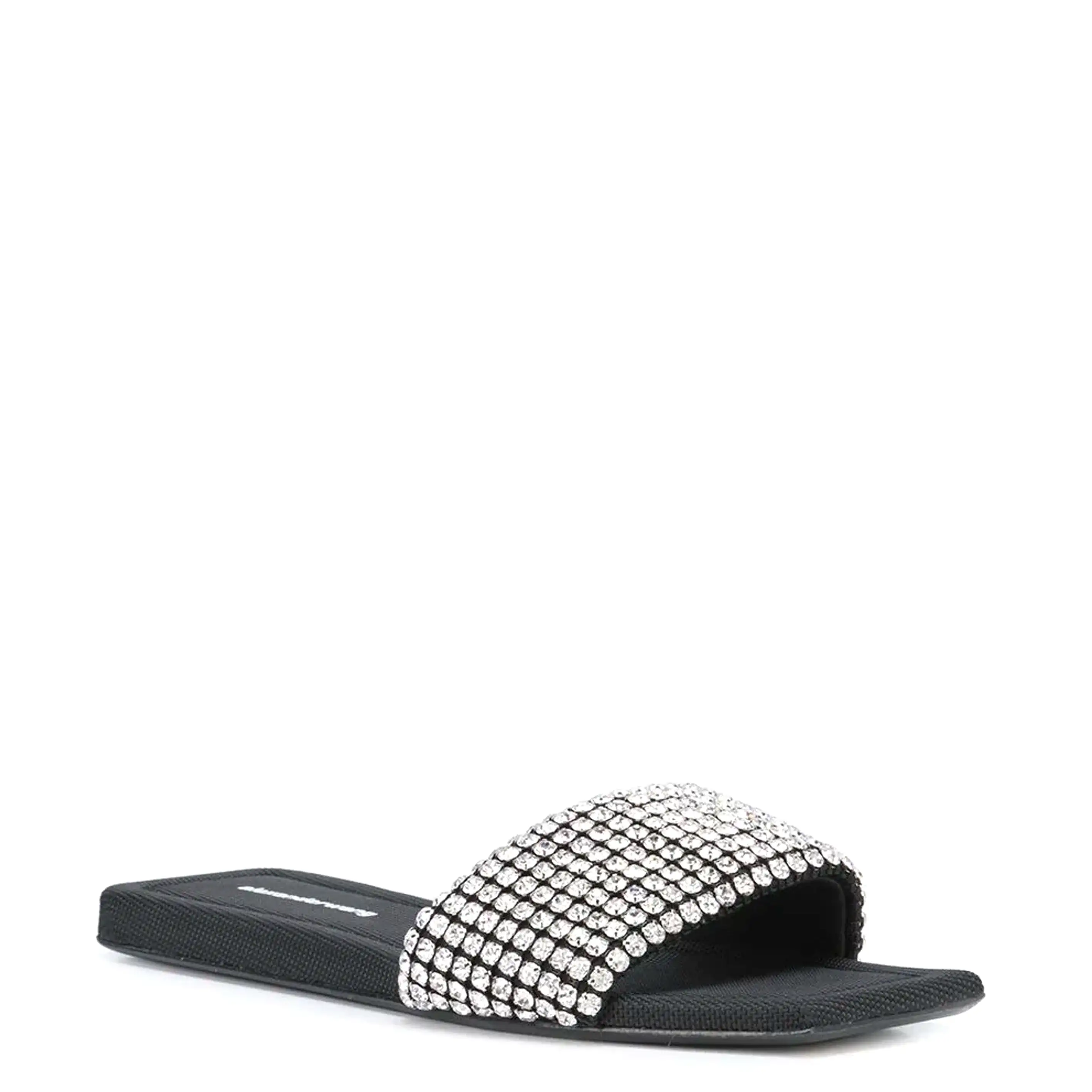 Anya Crystal Slide Sandal, Black