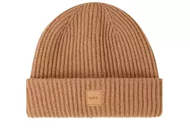 A.P.C. Michele Knit Cap in Camel Brown