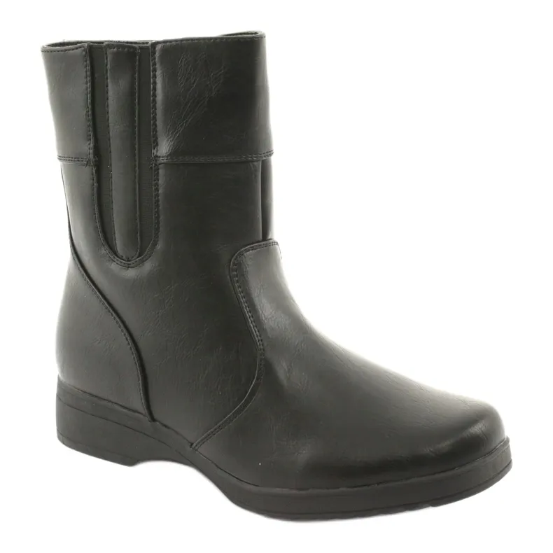 Atletico Fur wedge boots black