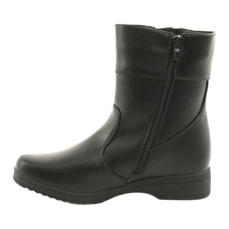 Atletico Fur wedge boots black