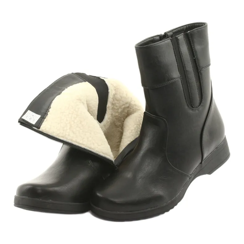 Atletico Fur wedge boots black