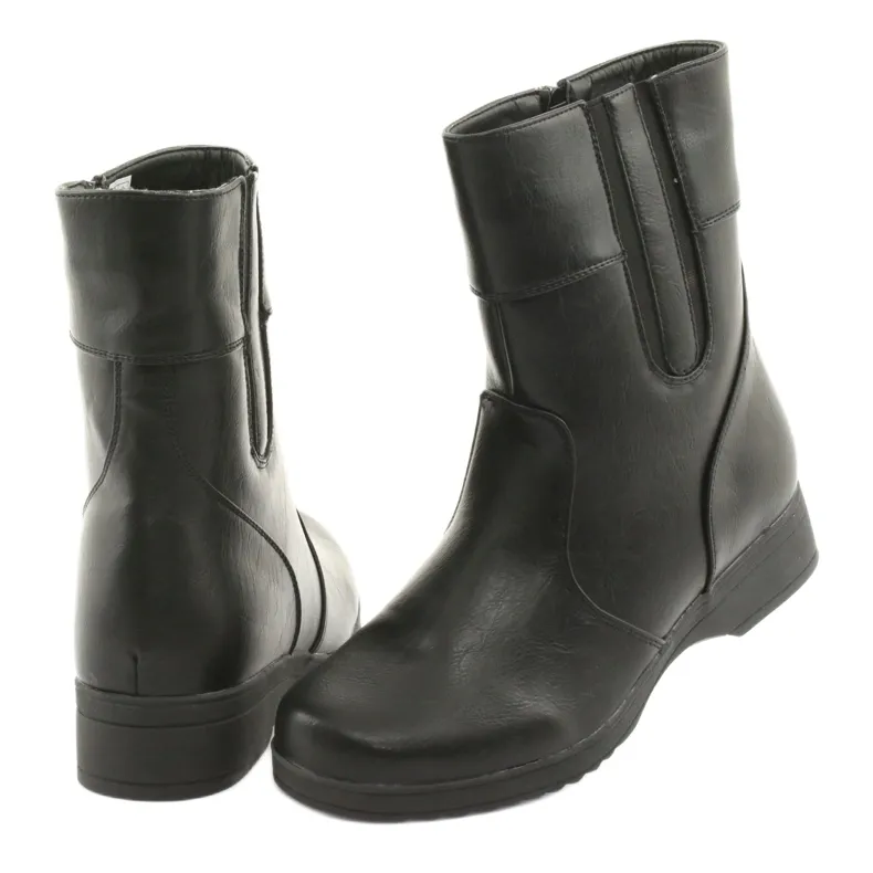 Atletico Fur wedge boots black