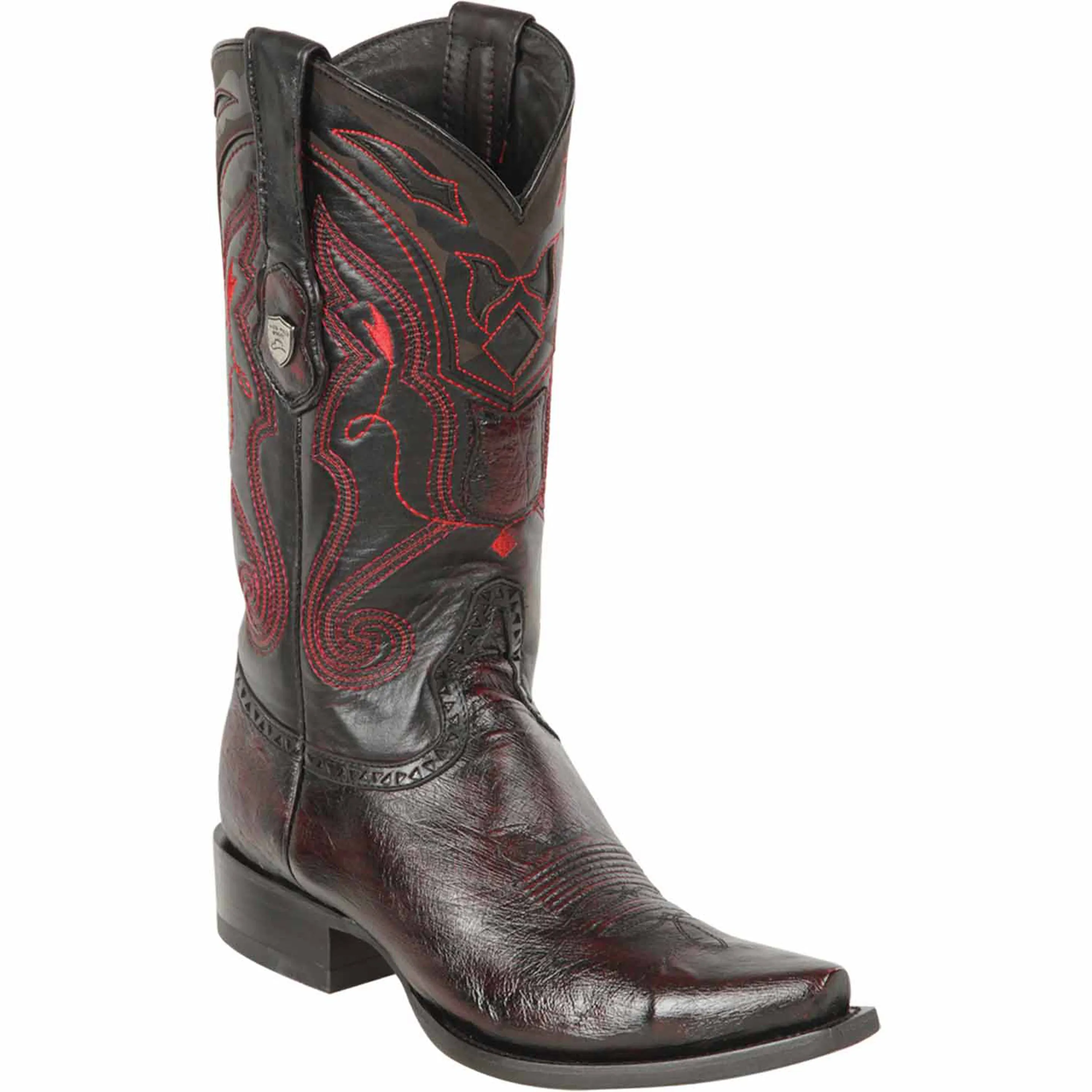 Black Cherry Western Boots Ostrich Snip Toe