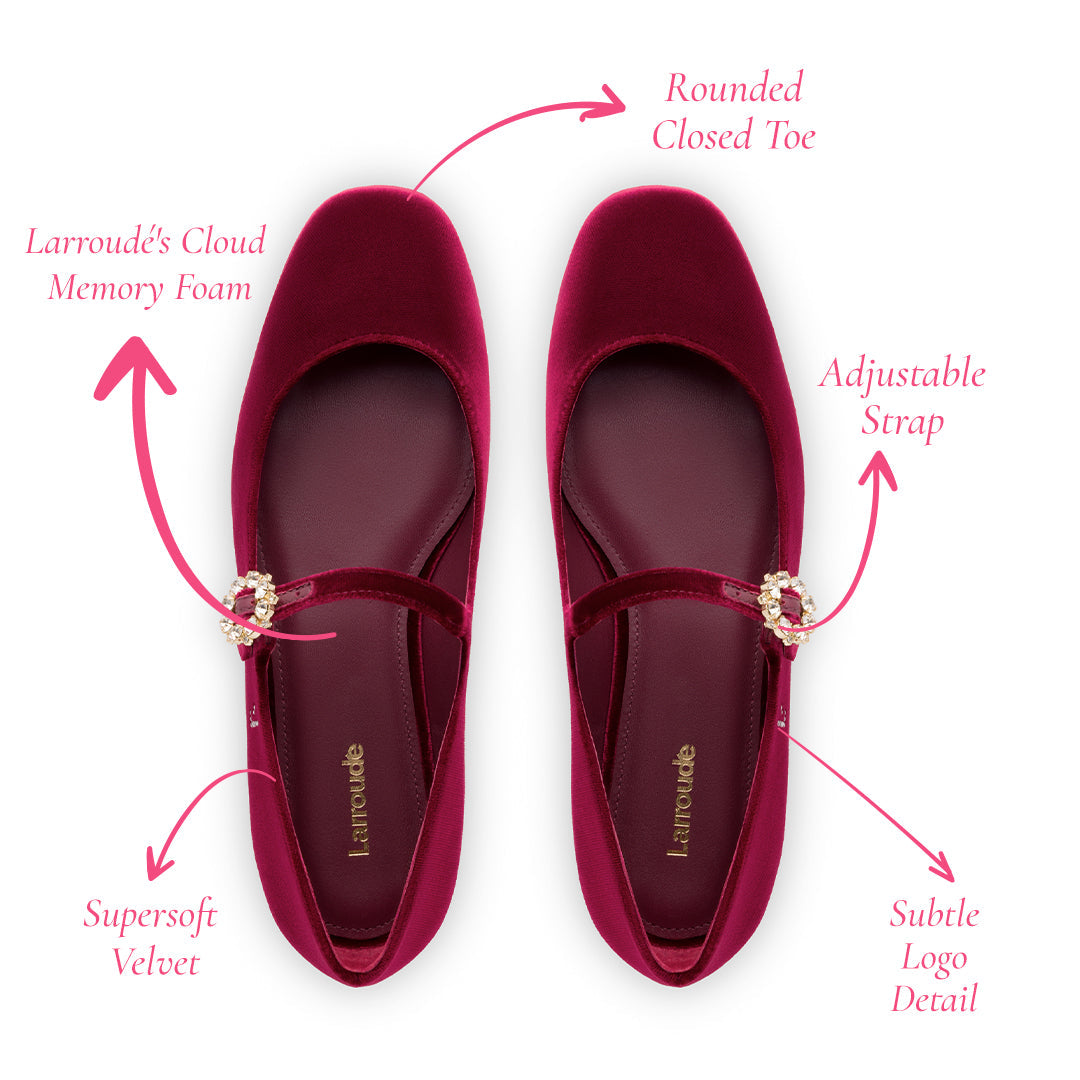 Blair Ballet Flat In Wine Velvet