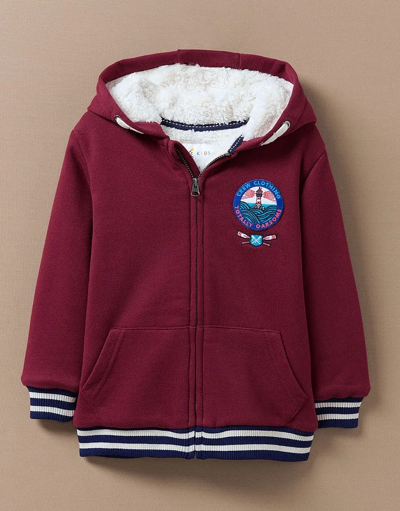 Boy's Zip Through Fleece Lined Teddy Hoodie from Crew Clothing Company