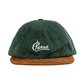 By Parra Painters Script Corduroy 6 Panel Hat Pine Green 50546