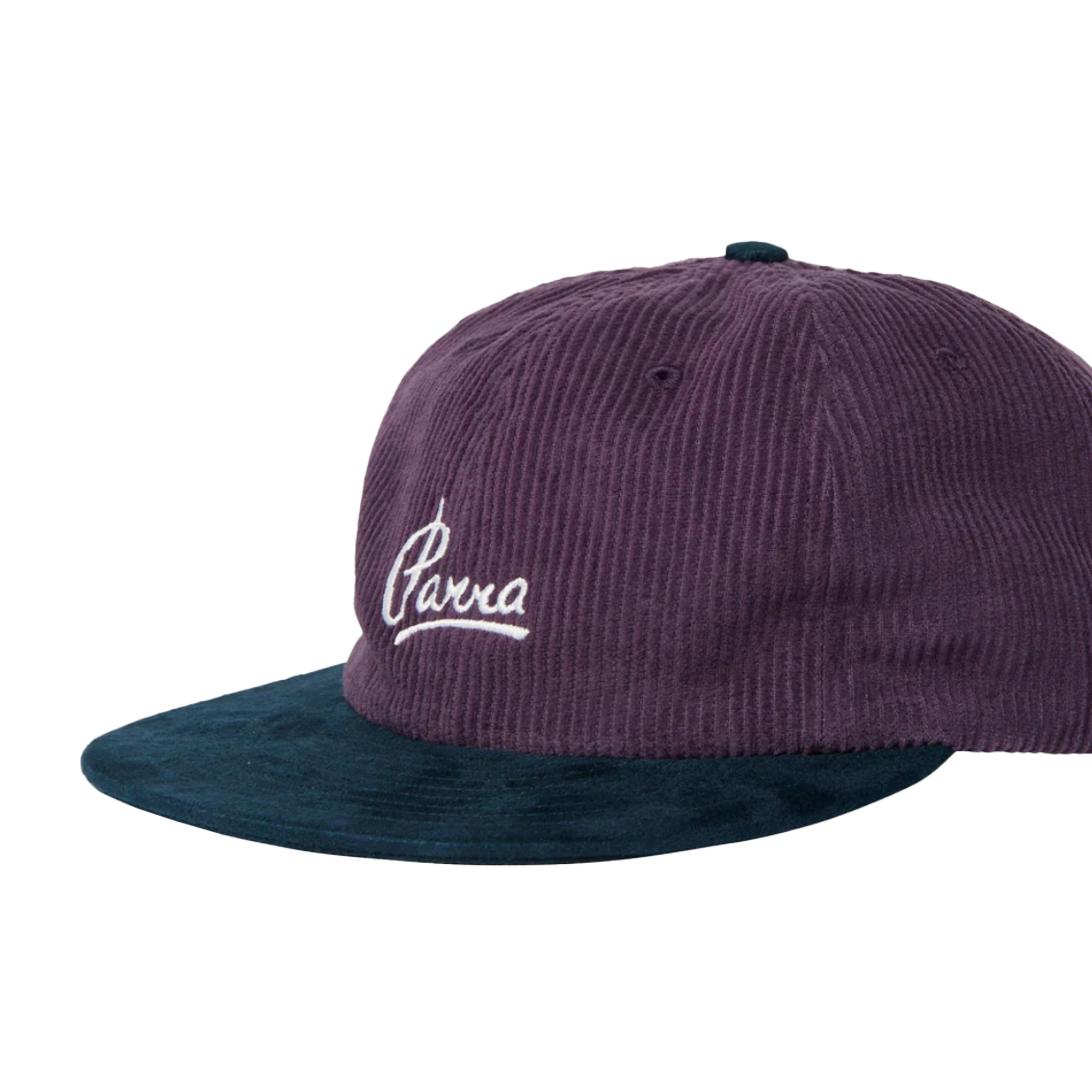 By Parra Painters Script Corduroy 6 Panel Hat Purple 50545