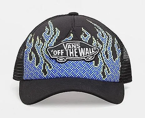 cap Vans Pixel Flame Trucker Youth - Black - boy´s