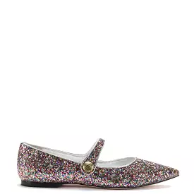 Caroline Flat In Multimetallic Glitter