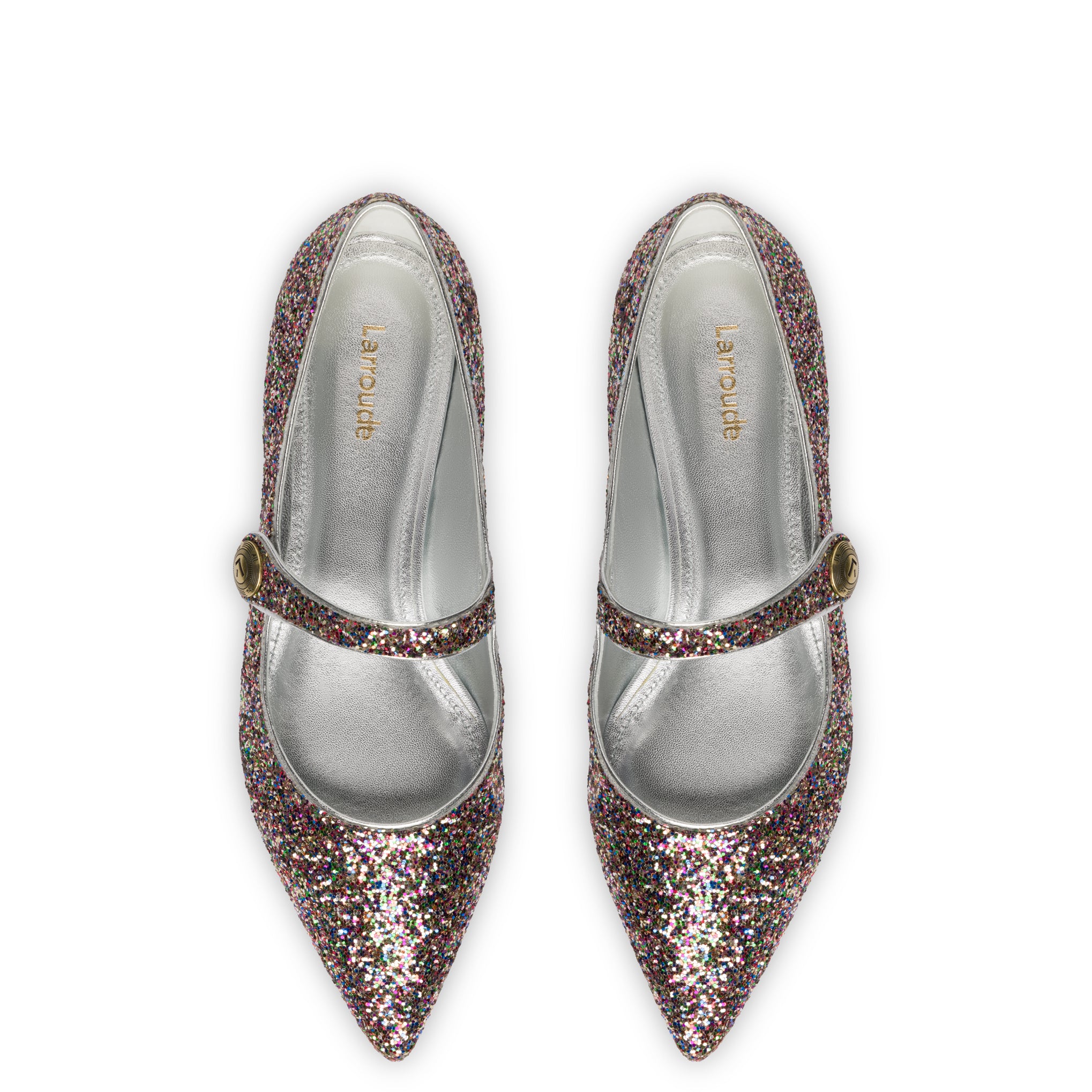 Caroline Flat In Multimetallic Glitter