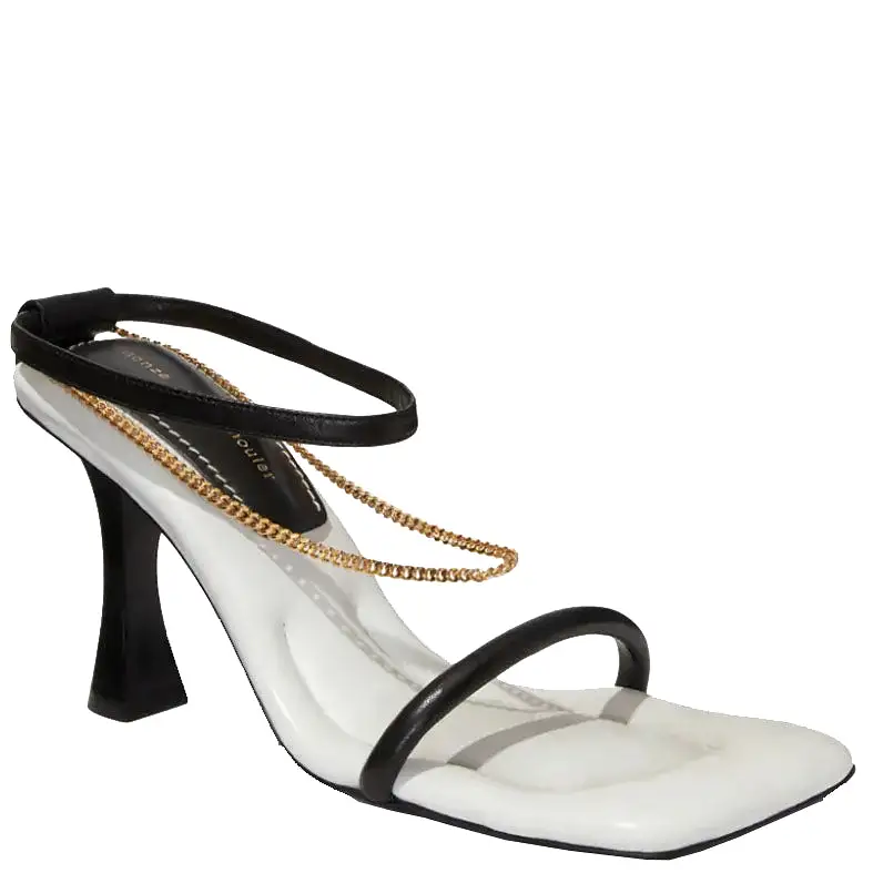 Chained Sandal 90, Black/White