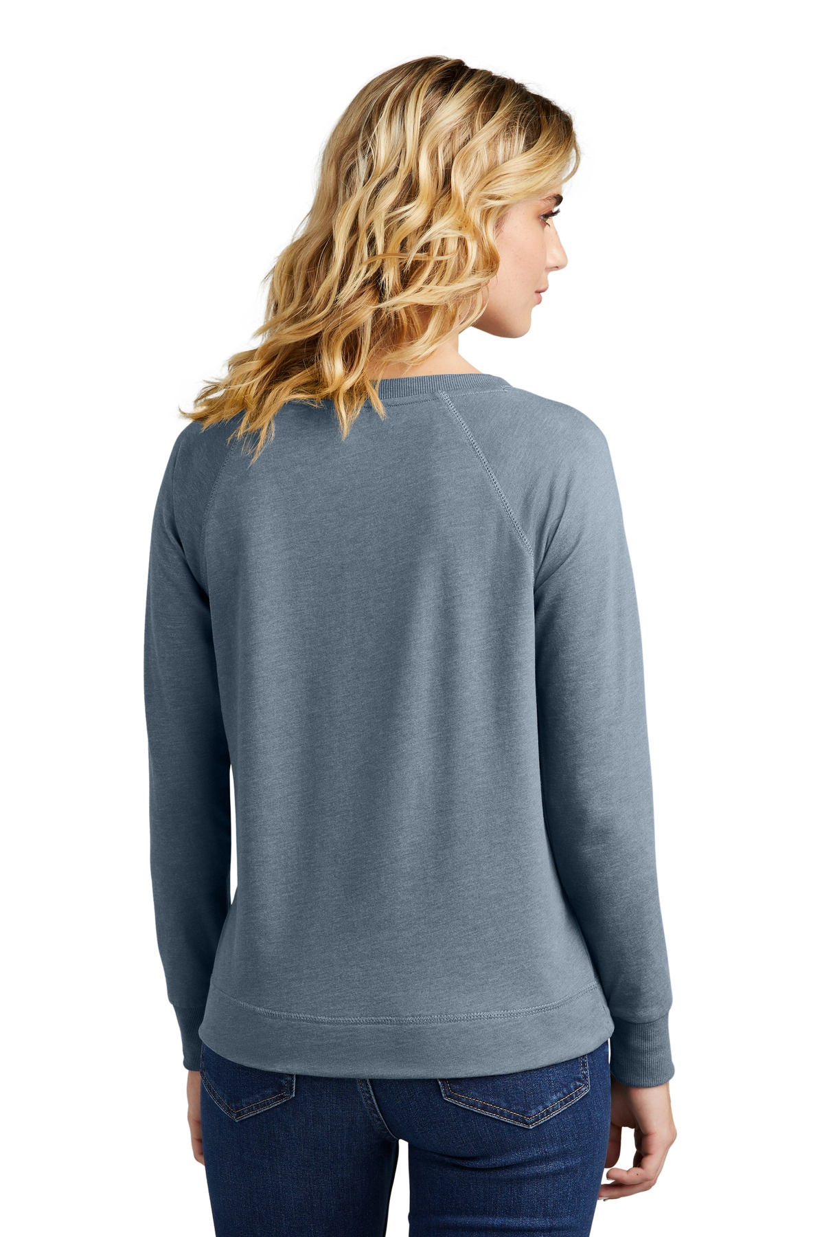 District Clothing DT672 District Women's Featherweight French Terry Long Sleeve Crewneck SKU: DT672