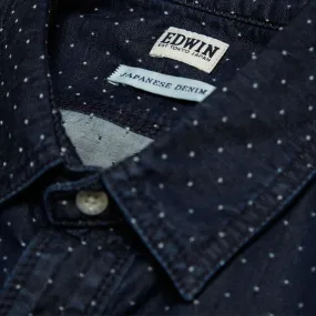 Edwin LS Denim Dot Work ShirtBlue Dot