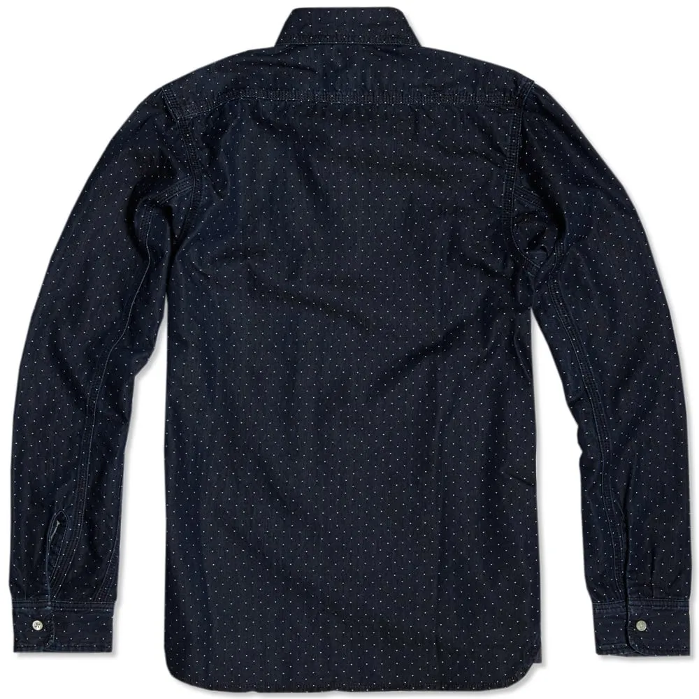 Edwin LS Denim Dot Work ShirtBlue Dot