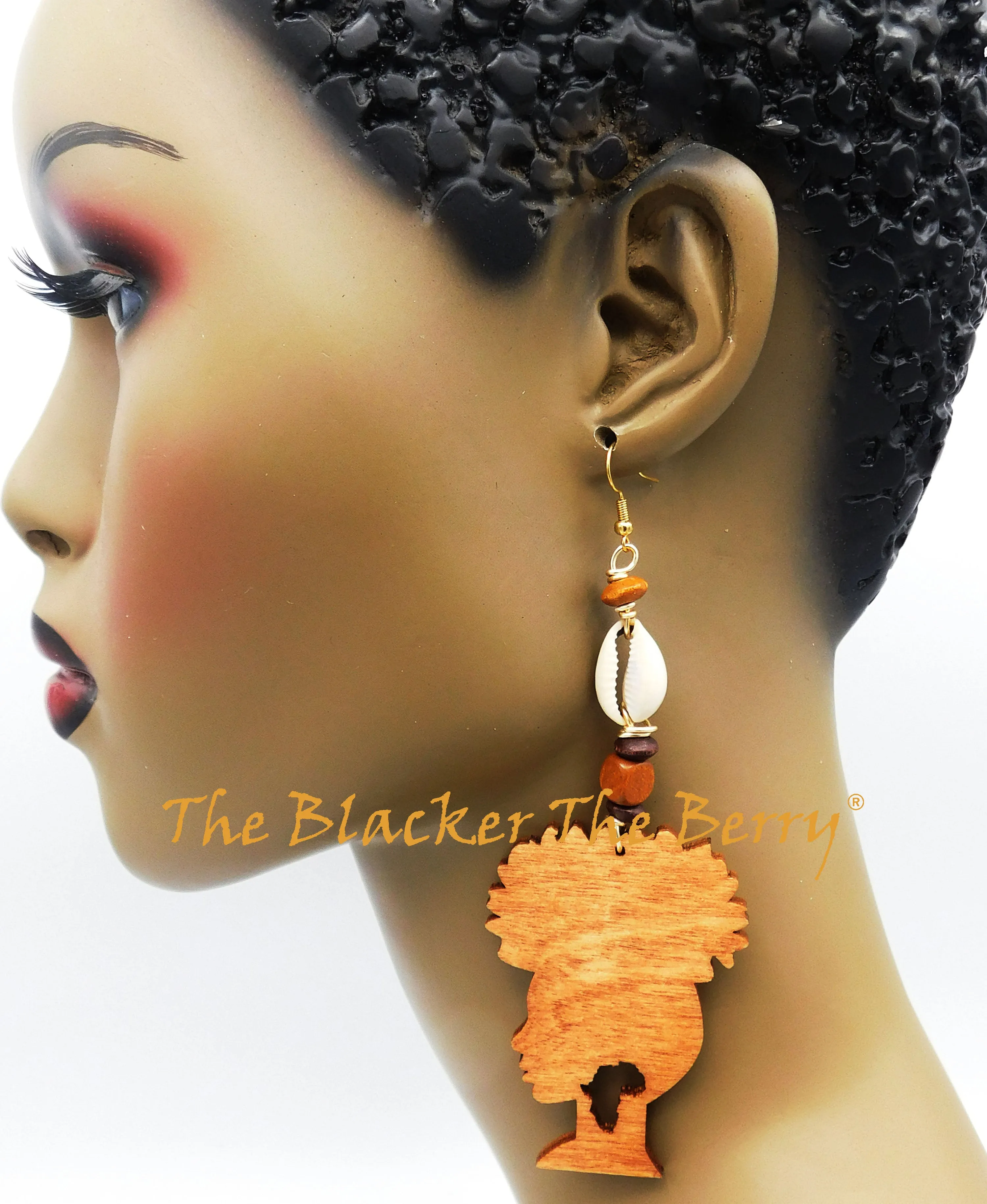 Ethnic Earrings African Woman Silhouette Jewelry Long