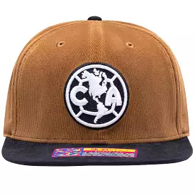 Fan Ink Club America Snapback Hat Brown