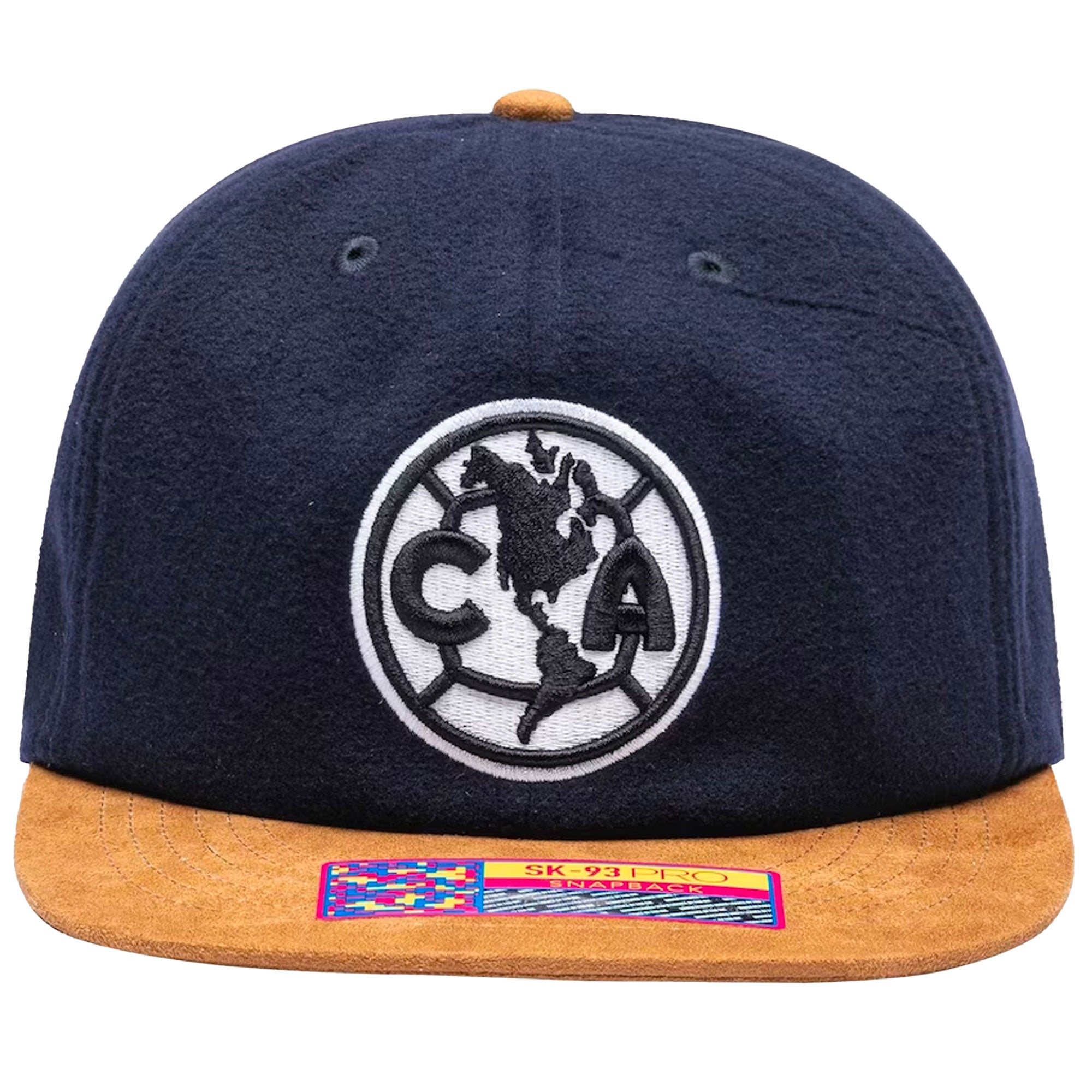 Fan Ink Club America Snapback Hat Navy/Brown