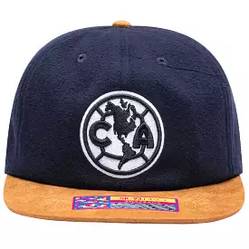 Fan Ink Club America Snapback Hat Navy/Brown