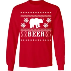 Farm Fed Clothing Men's Long-Sleeve Beer Bear Shirt