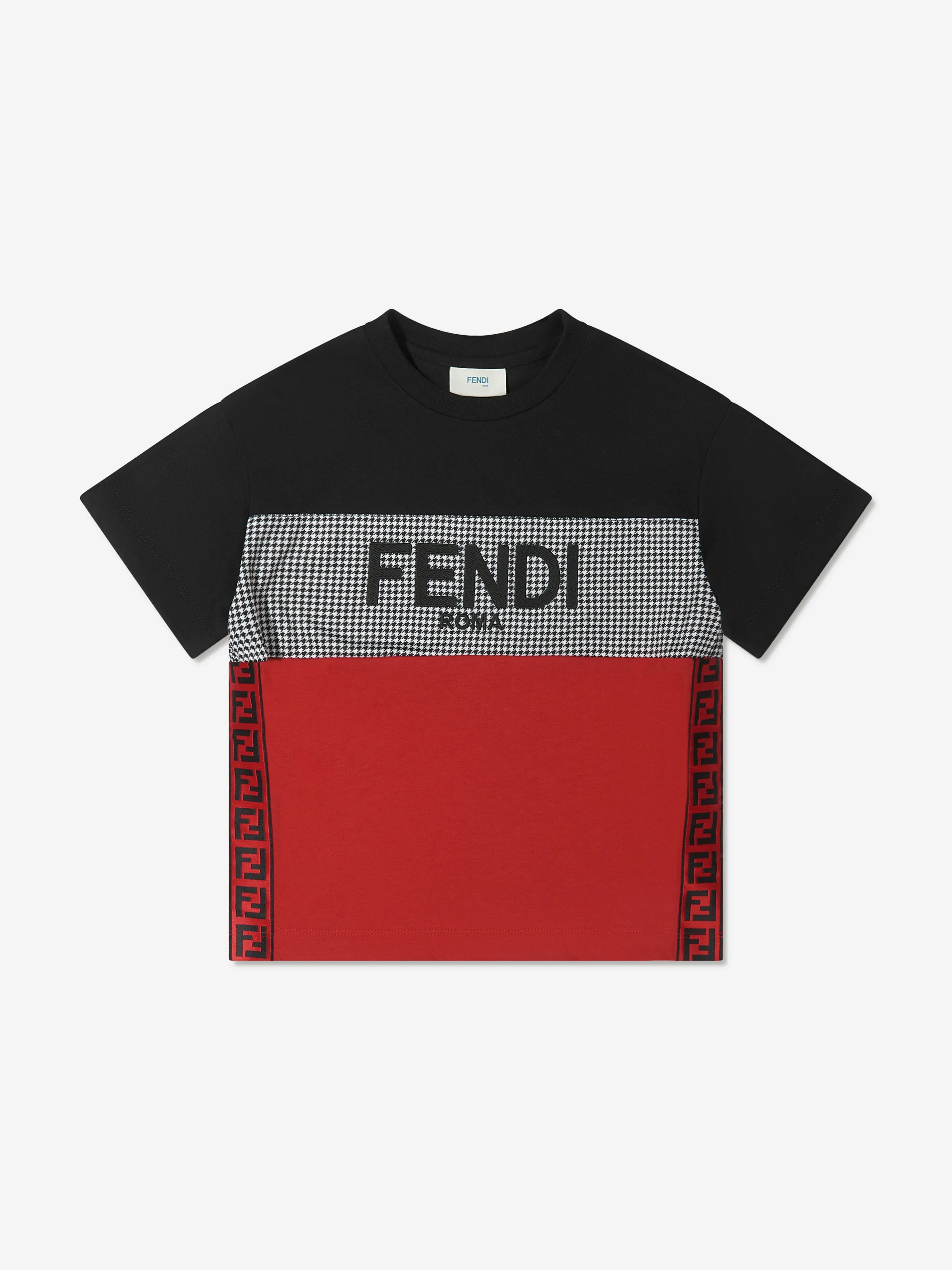 Fendi Kids - Boys Colour Block Dogtooth T-Shirt | Childsplay Clothing