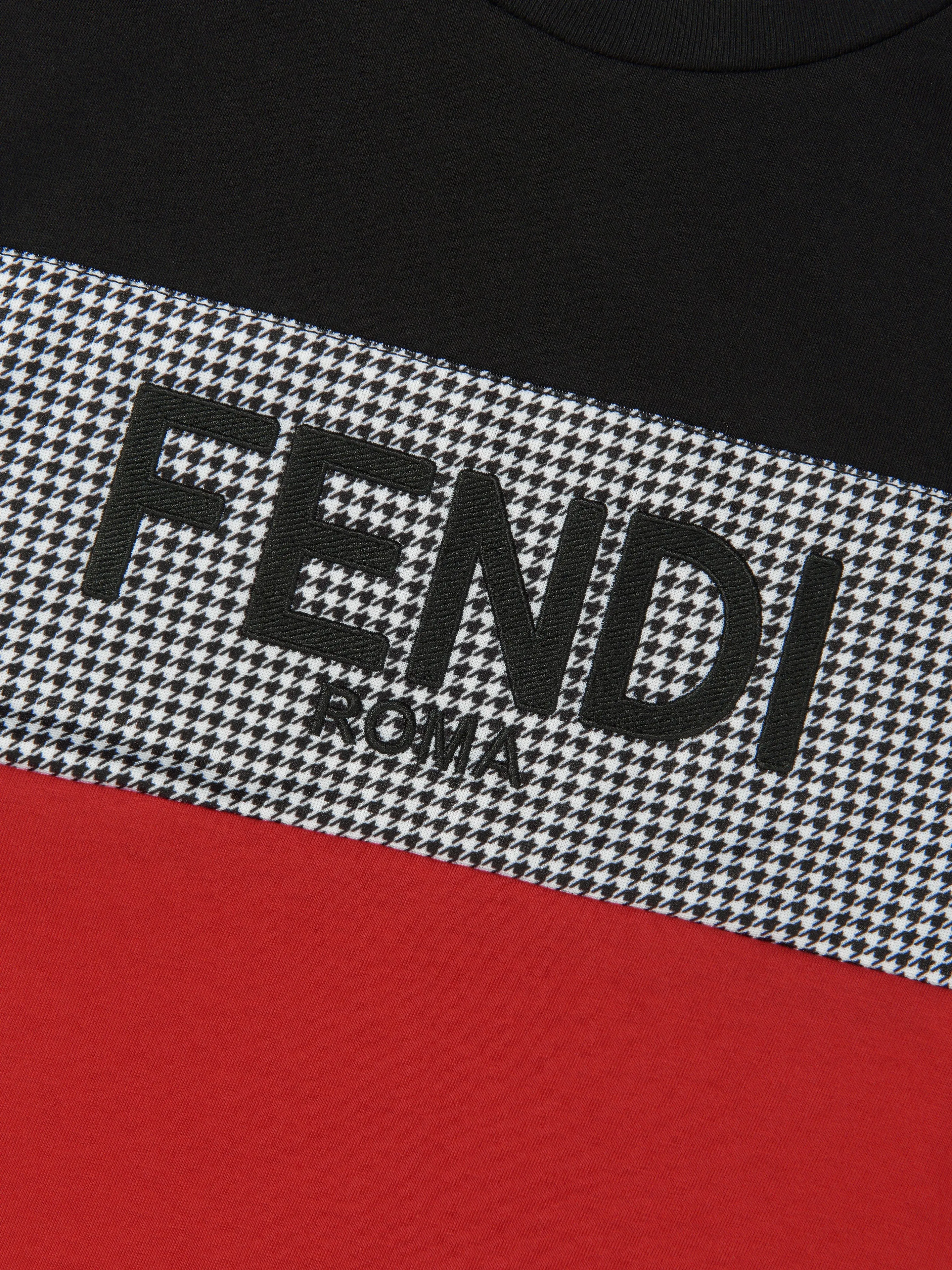 Fendi Kids - Boys Colour Block Dogtooth T-Shirt | Childsplay Clothing