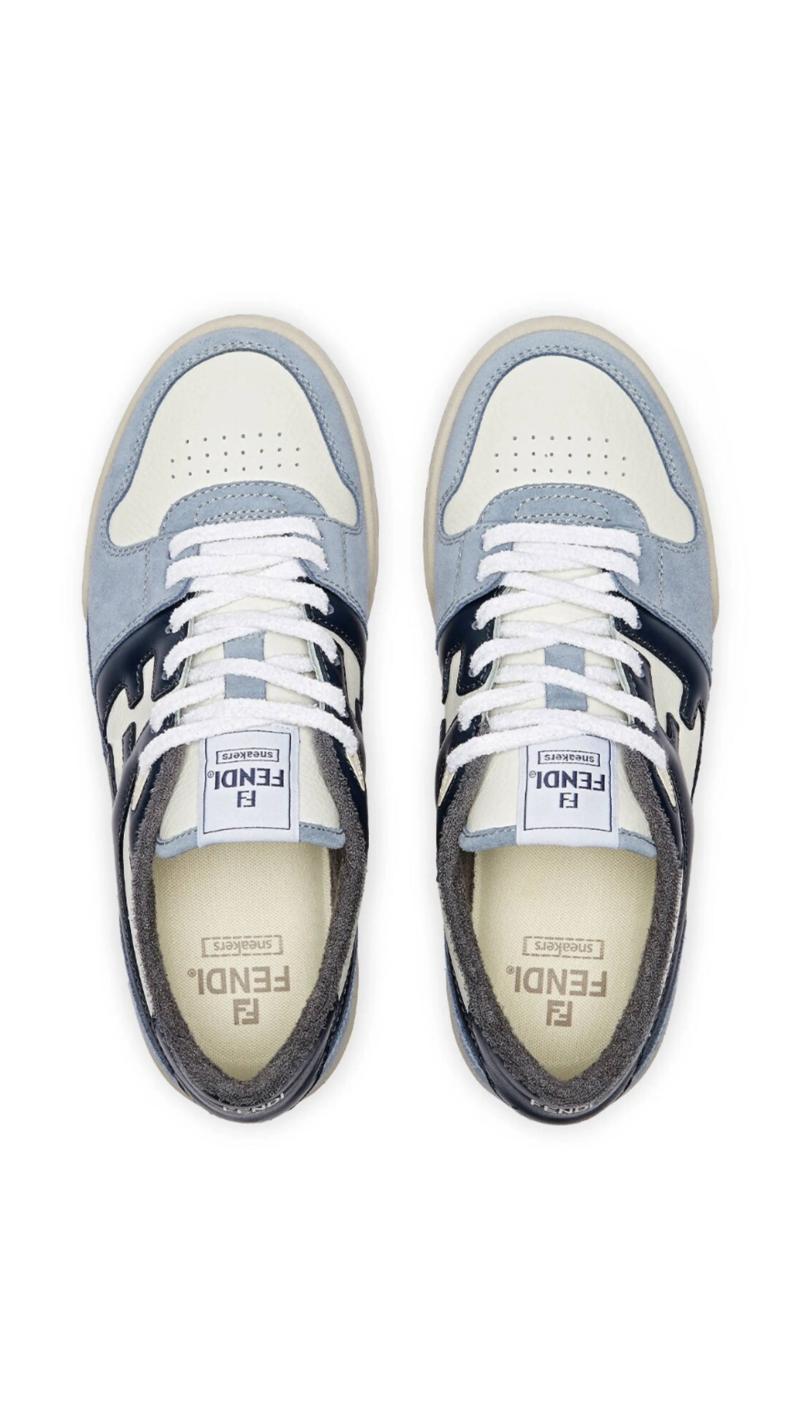 Fendi Match Suede Sneakers - Light Blue/Black/White