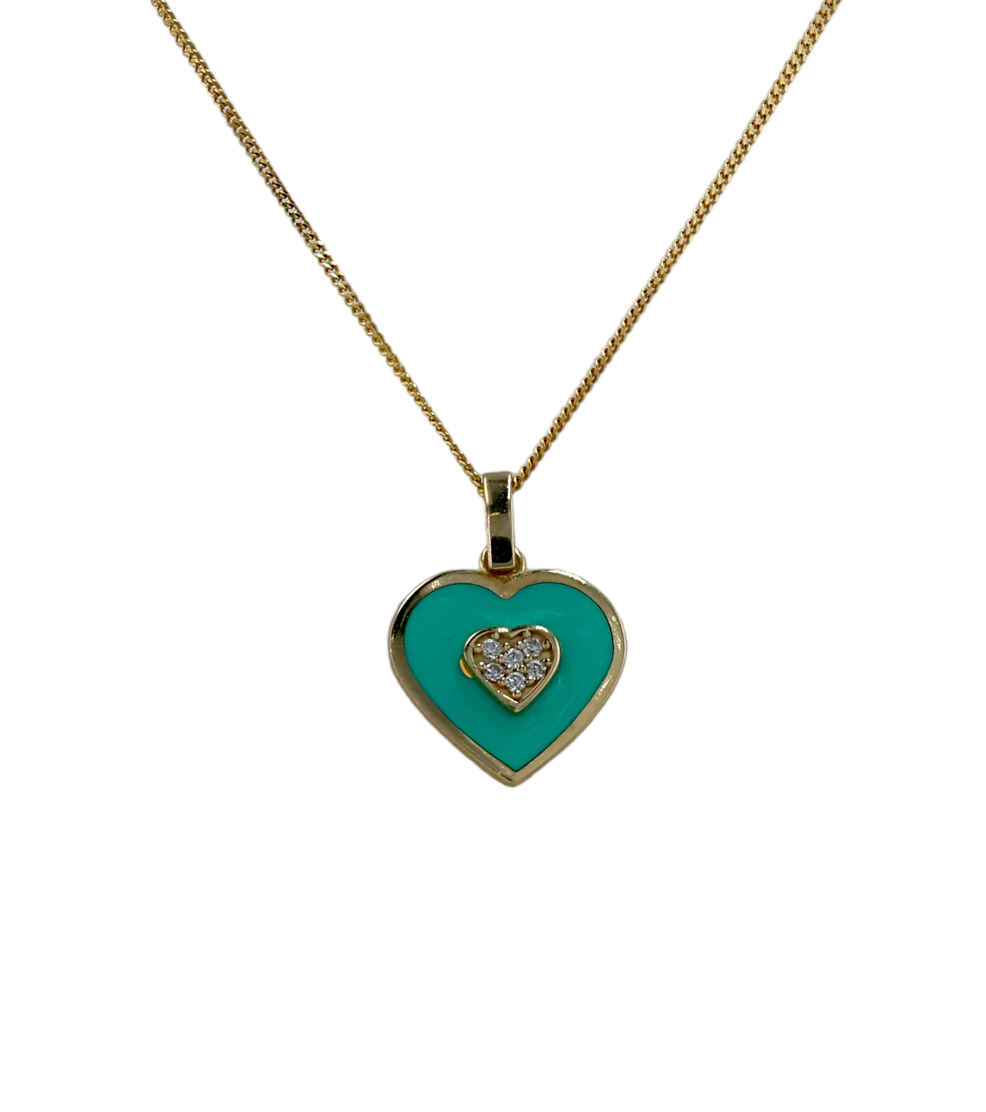 Gold 10k set heart pendant