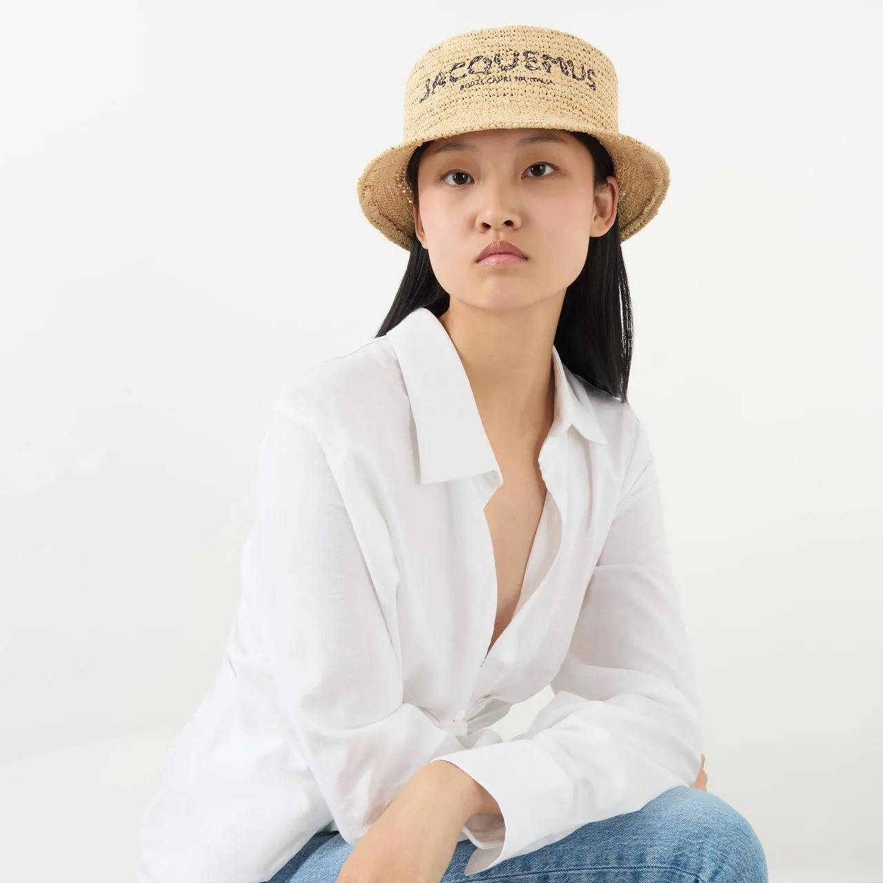 JACQUEMUS Le Bob Pesco Raffia Bucket Hat - Natural