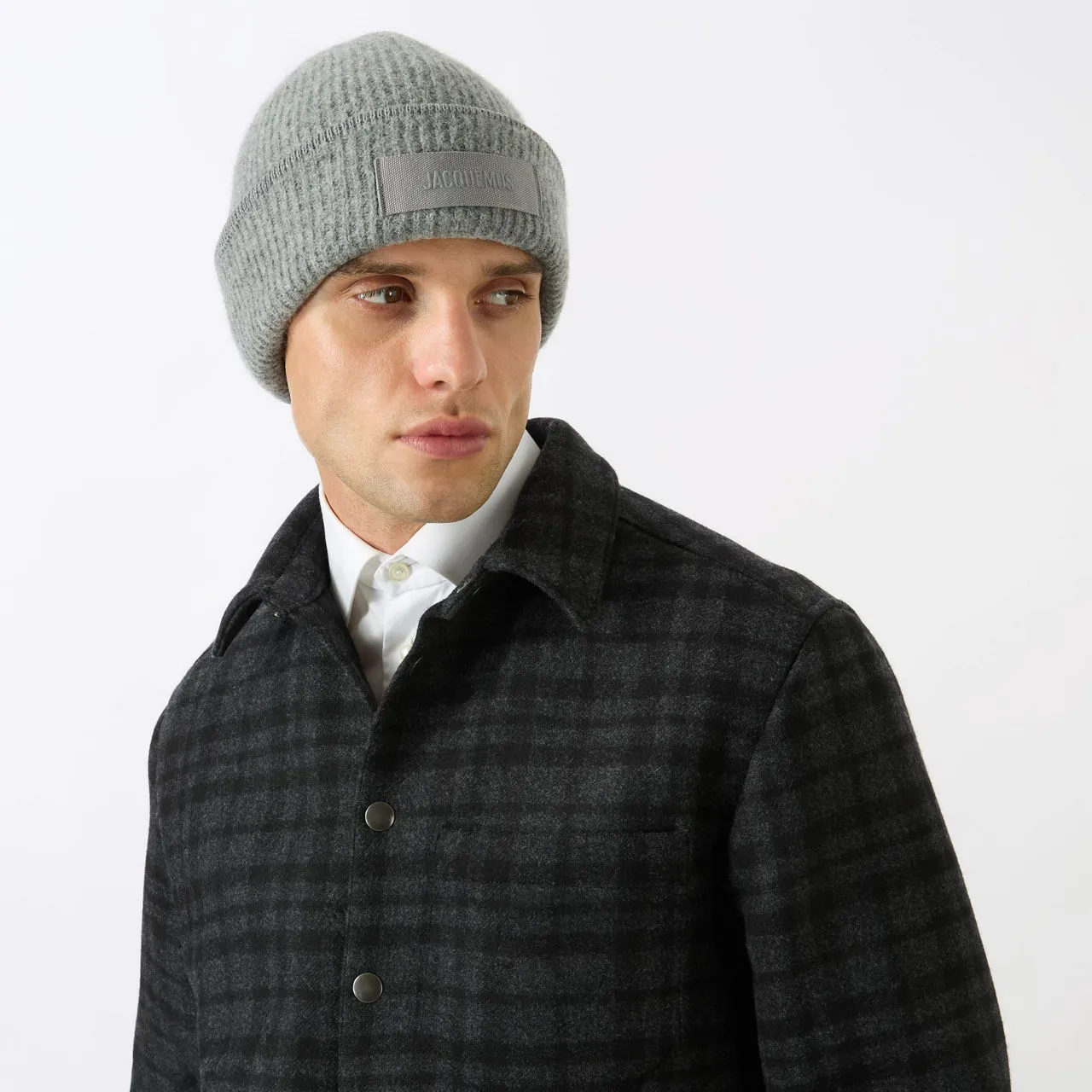 JACQUEMUS Le Bonnet Gros Beanie Hat - Dark Grey