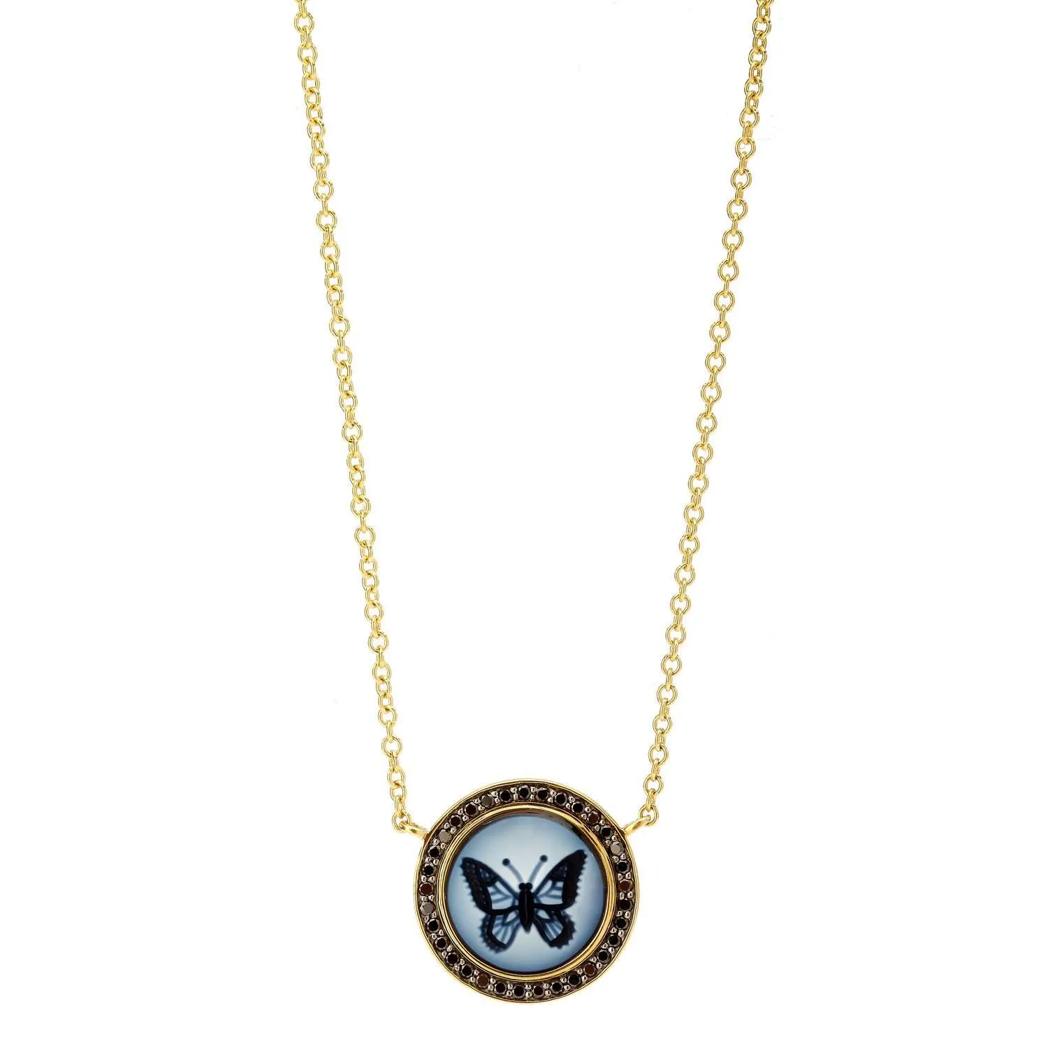 Jardin Butterfly Cameo Necklace