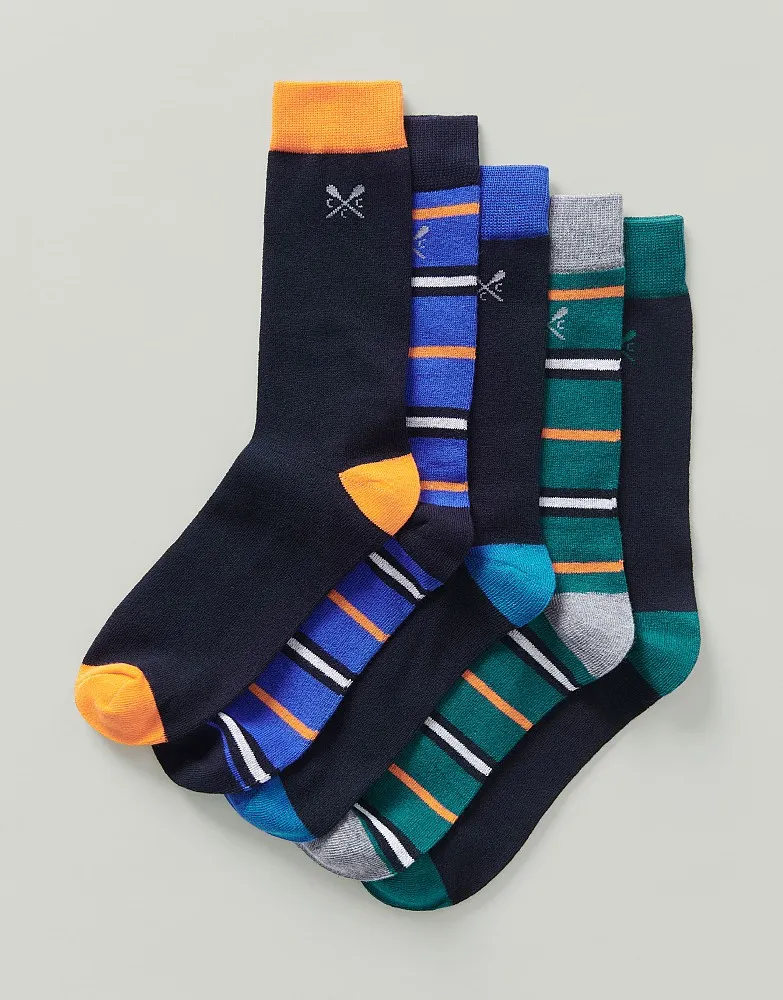 Men's 5 Pack Organic Mix Sock Box from Crew Clothing Company