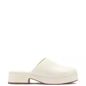 Miso Flatform Clog In Ivory Leather