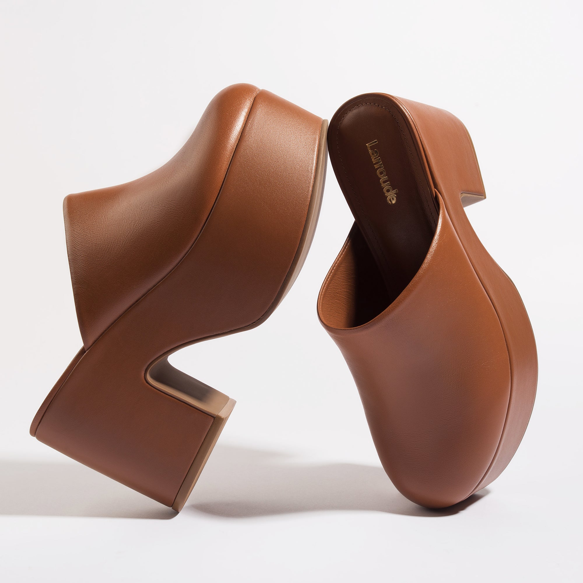 Miso Platform Clog In Caramel Leather