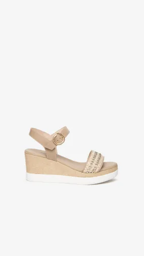 NeroGiardini Mid Wedge Sandal - Nude - Gillanders.ie Town & Country Clothing