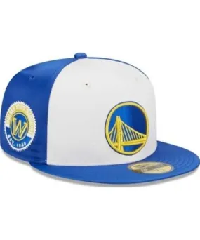 New Era Men's NBA Golden State Warriors Throwback Satin 59FIFTY Fitted Hat