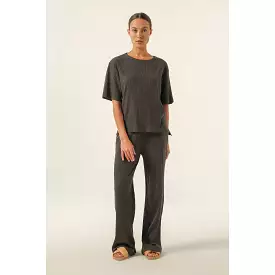 Nude Lucy- Nude Lounge Ribbed Pant in Coal