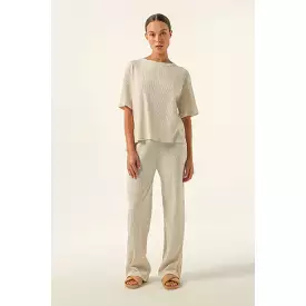 Nude Lucy- Nude Lounge Ribbed Pant in Cream Marle