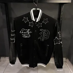 Palm Angels Black Jacket Star Patches - The Nucleus Clothing