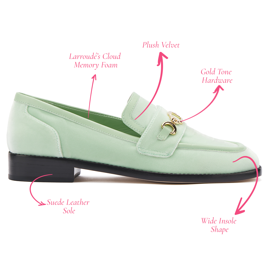 Patricia Loafer In Mint Green Velvet