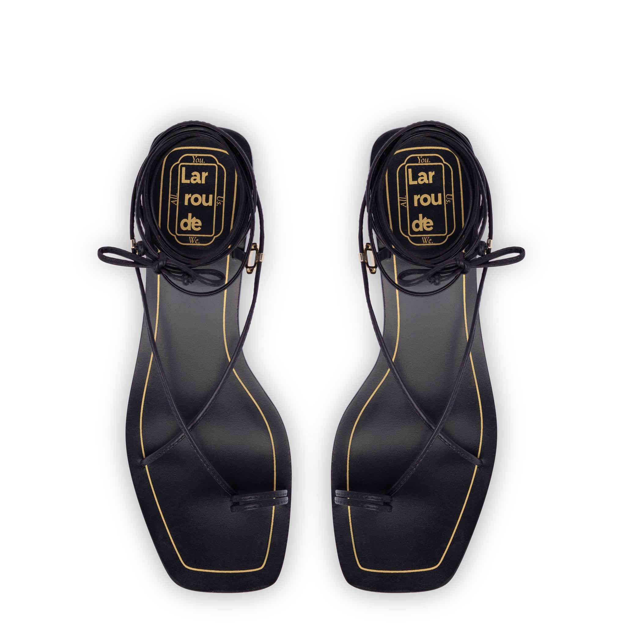 Portofino Flat Sandal In Black Leather