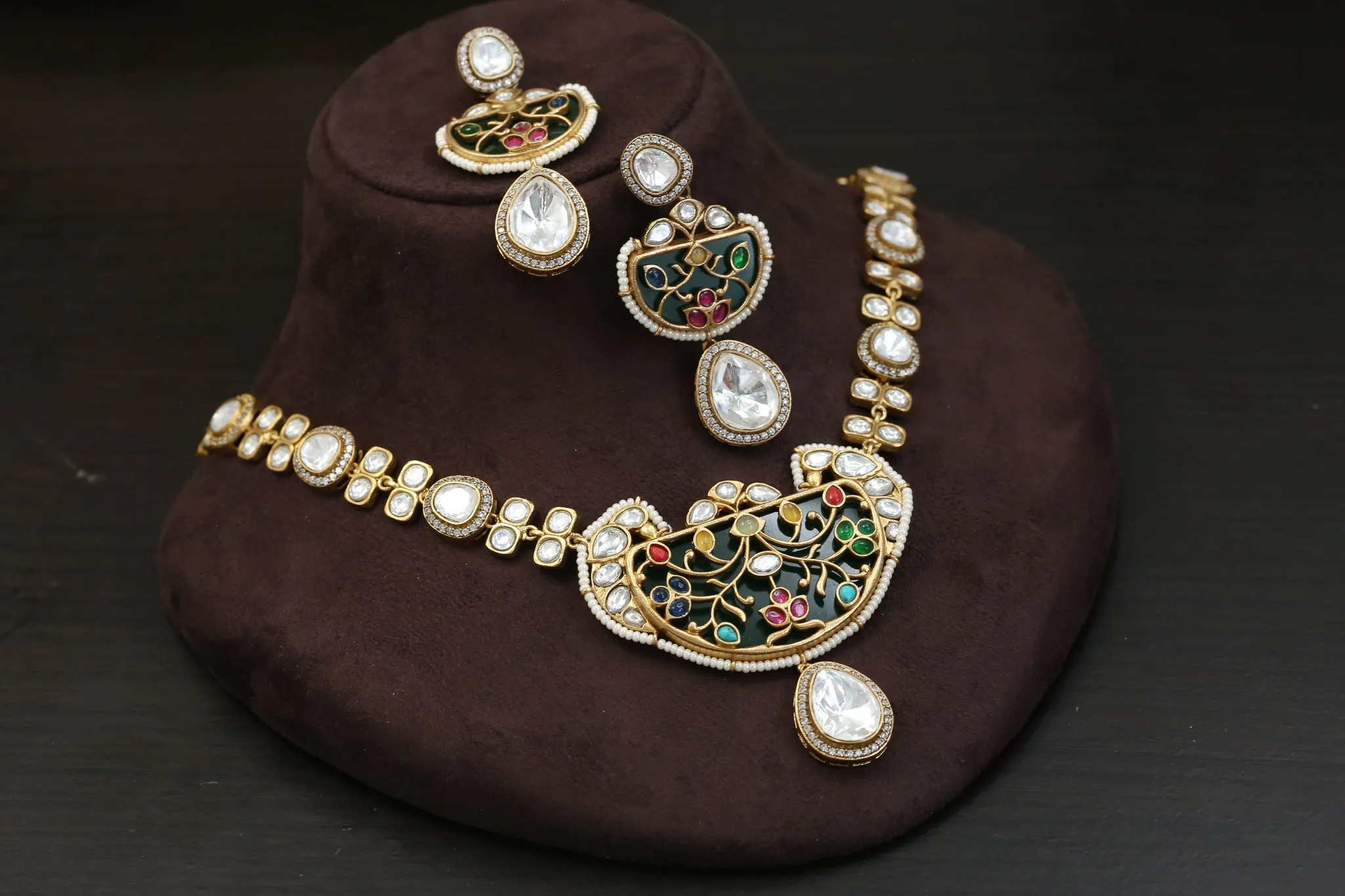 Premium Inlay Work & Uncut Kundan Set (ABJ-N101-40)