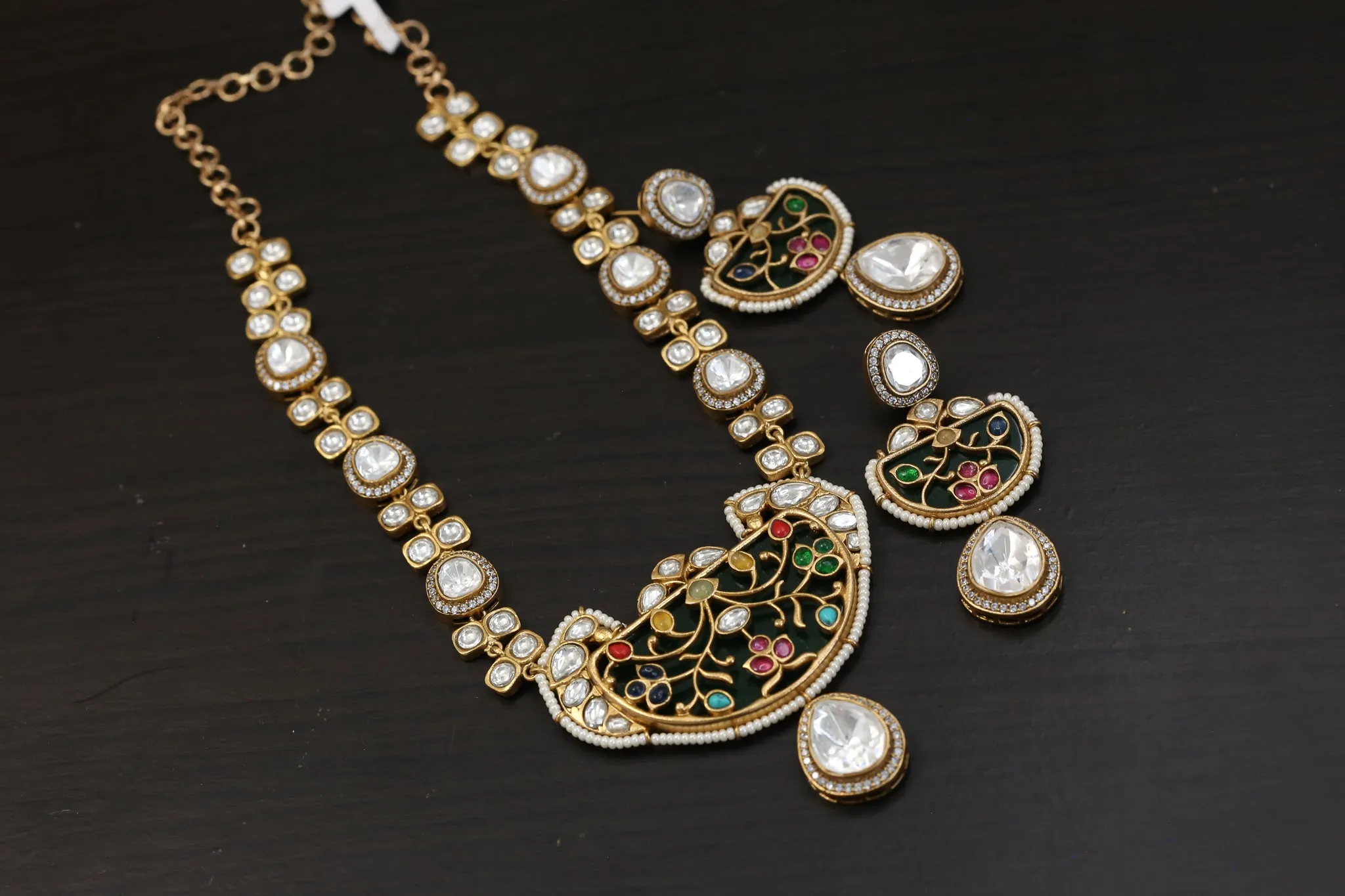 Premium Inlay Work & Uncut Kundan Set (ABJ-N101-40)