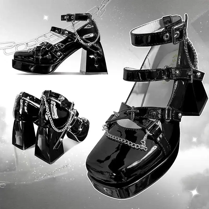 Punk Cross Lolita High Heels