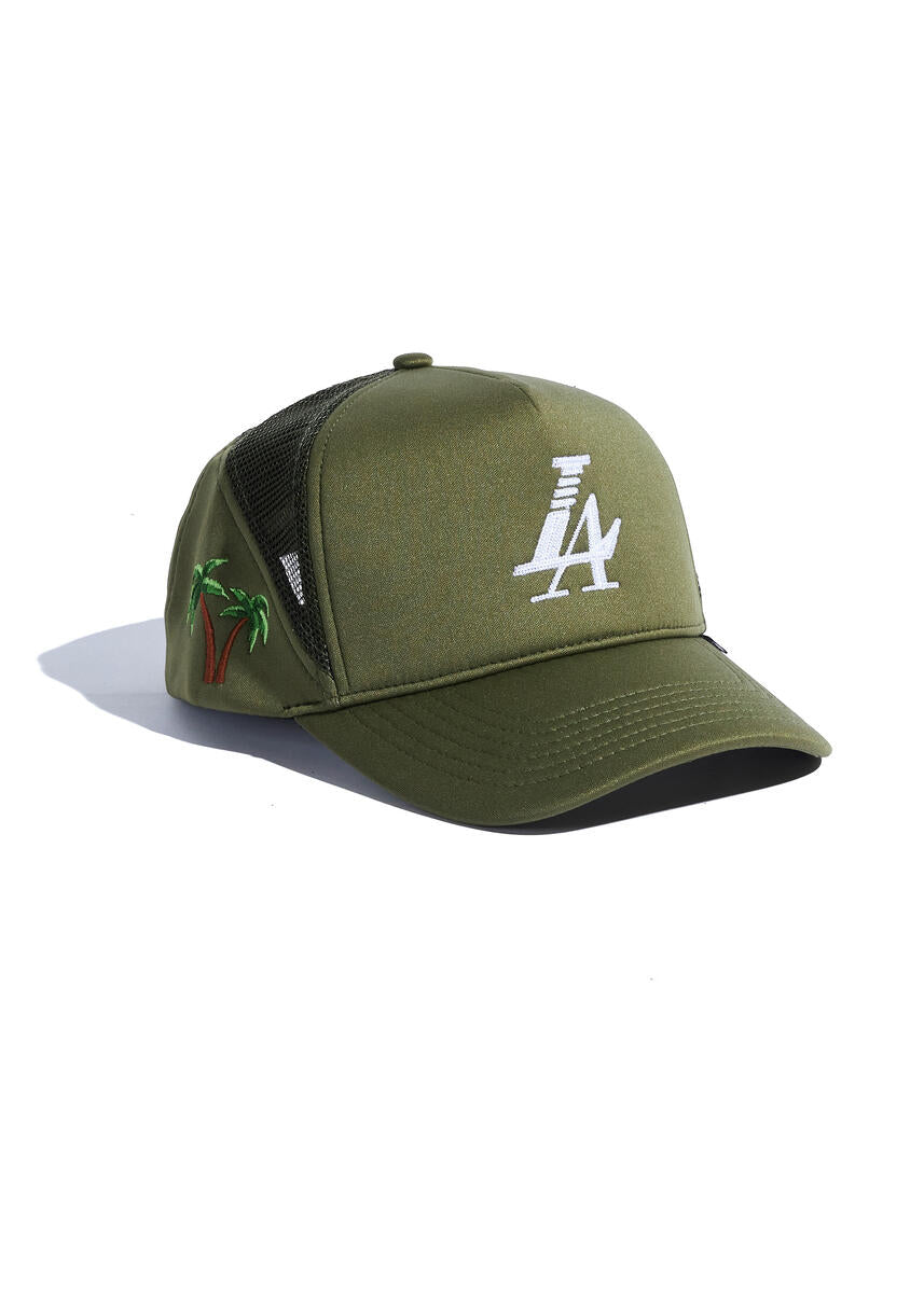 Reference PARADISE LA TRUCKER Hat (OLIVE)