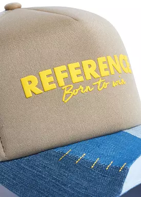 Reference PATCHWORK TRUCKER Hat (TAN/DENIM)