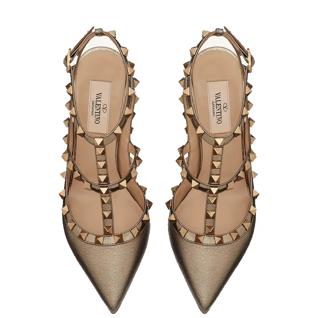 Rockstud Slingback Metallic, Sasso