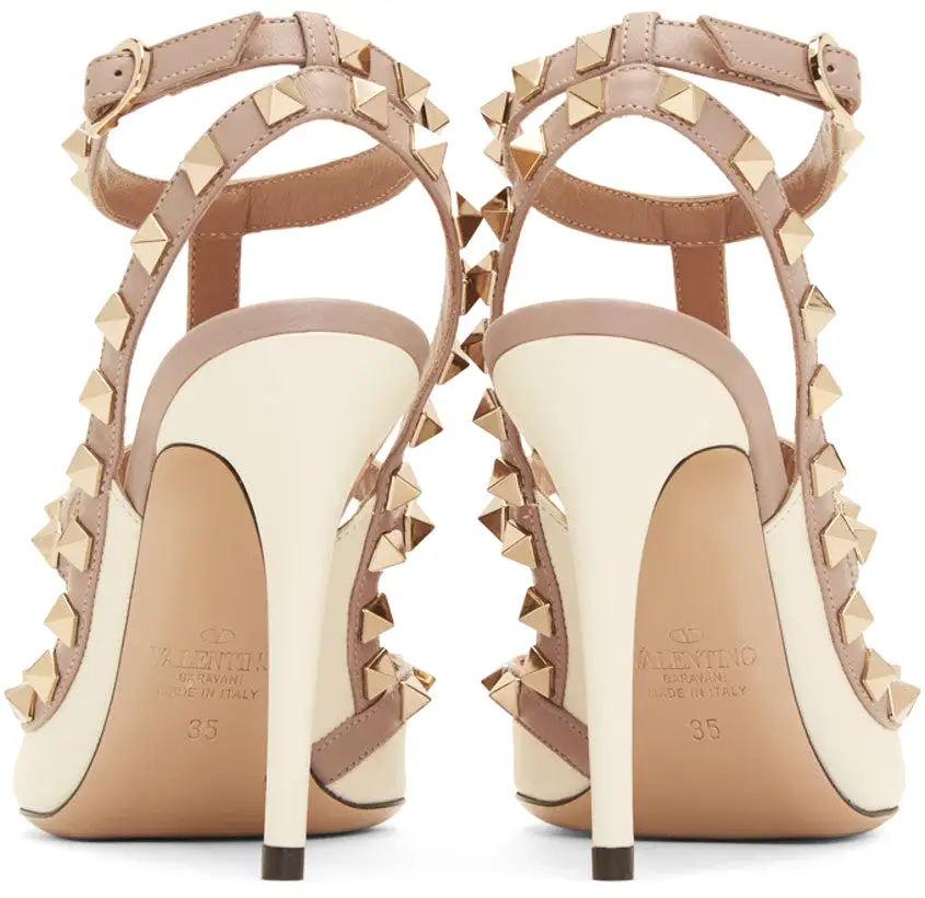 Rockstud Slingback Nappa, Ivory